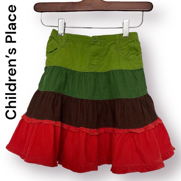 The Children’s Place Multicolor  Fall Tiered Skirt Size 6 Orange Brown - Picture 2 of 10
